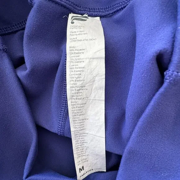 Fabletics Medium PowerHold Ankle Leggings Mid-Rise Pockets Stretch Active Purple - Picture 7 of 8